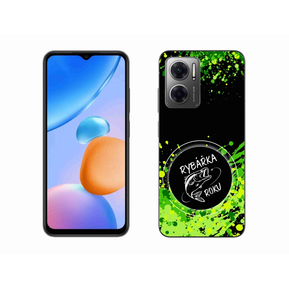 Gél borító mmCase a Xiaomi Redmi 10 5G-hez - az év horgásza fekete háttérrel