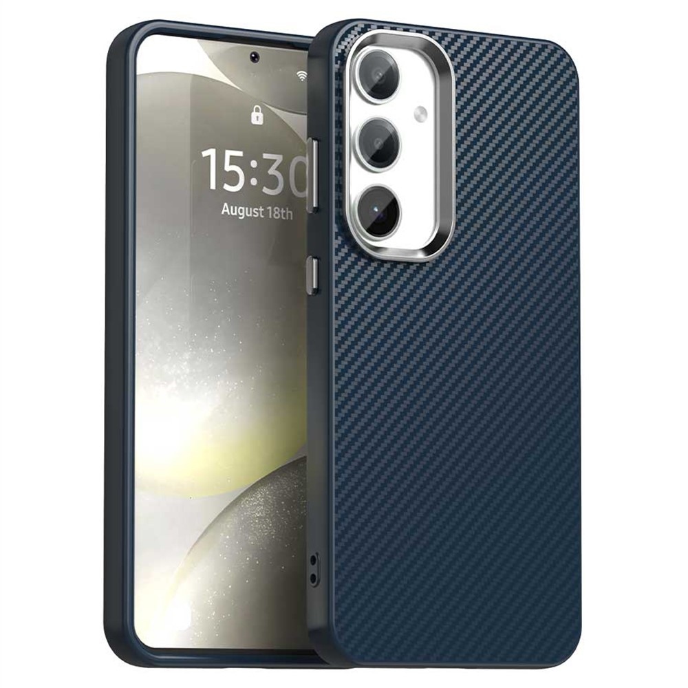 Texture Fiber tartós borító Samsung Galaxy S25 készülékhez - kék