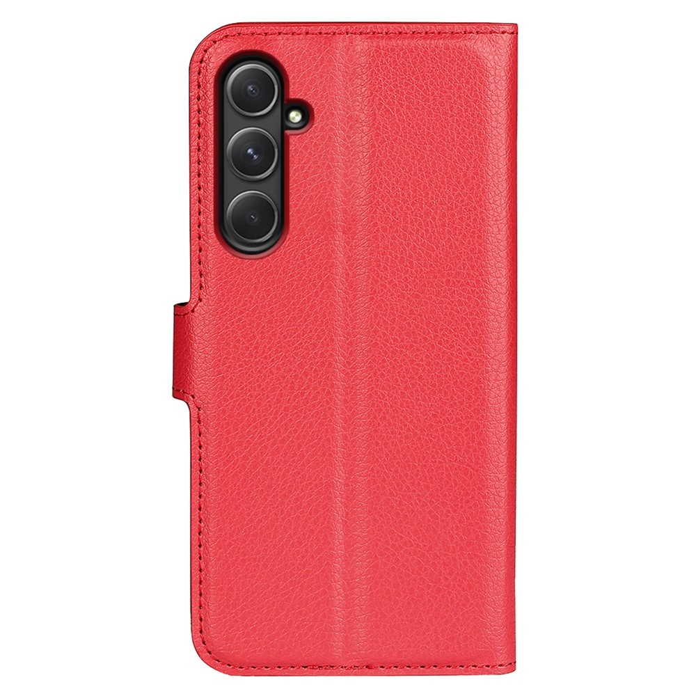 Litchi könyv tok Samsung Galaxy A55 5G - piros