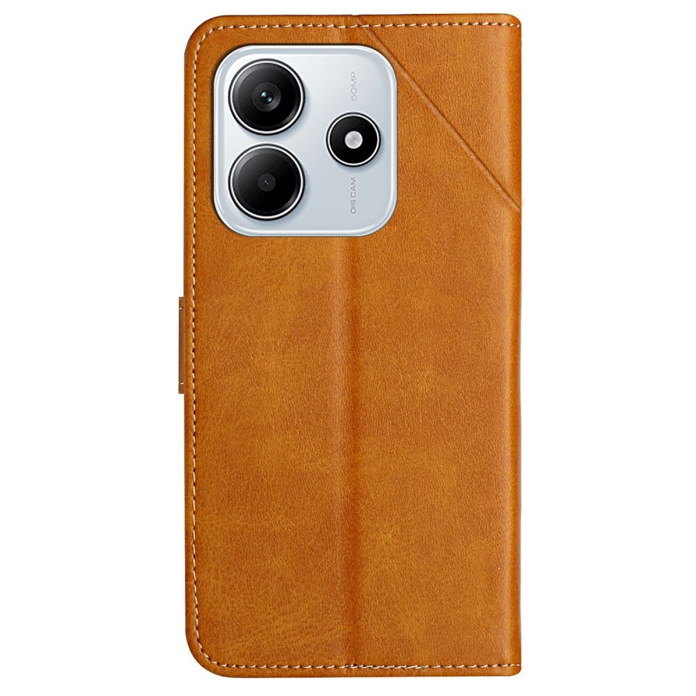 Vonalas könyv tok Xiaomi Redmi Note 14 5G-hez - sárga
