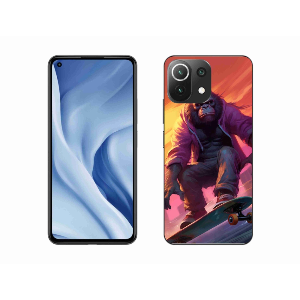 Gél borítás mmCase a Xiaomi Mi 11 Lite 4G/5G-hez - gorilla a gördeszkán