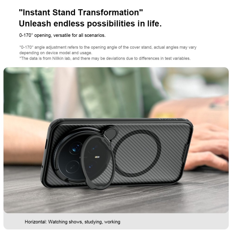 Nillkin CamShield Prop mágneses hátlap Honor Magic 8 Pro készülékhez, átlátszó, fekete