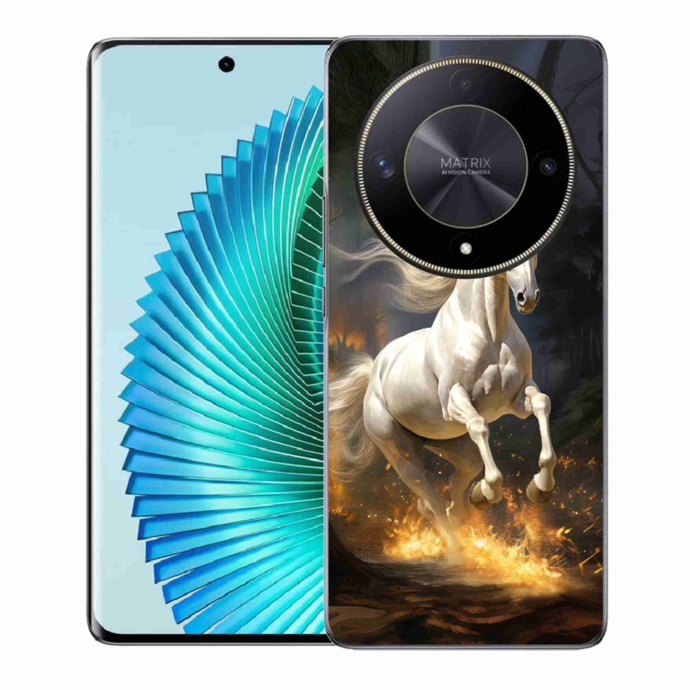 Zselés borítás mmCase a Honor Magic 6 Lite 5G számára - fehér ló 2