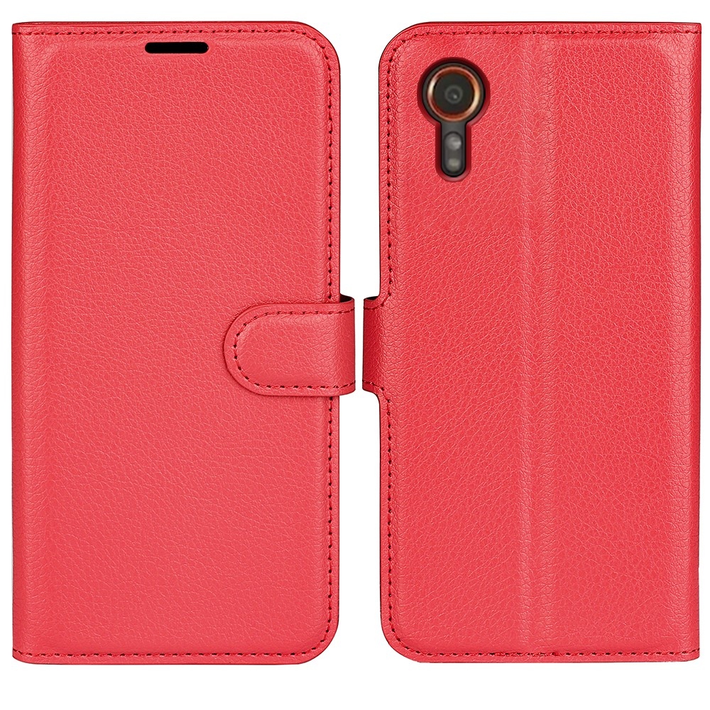 Litchi könyv tok Samsung Galaxy Xcover 7 készülékhez - piros