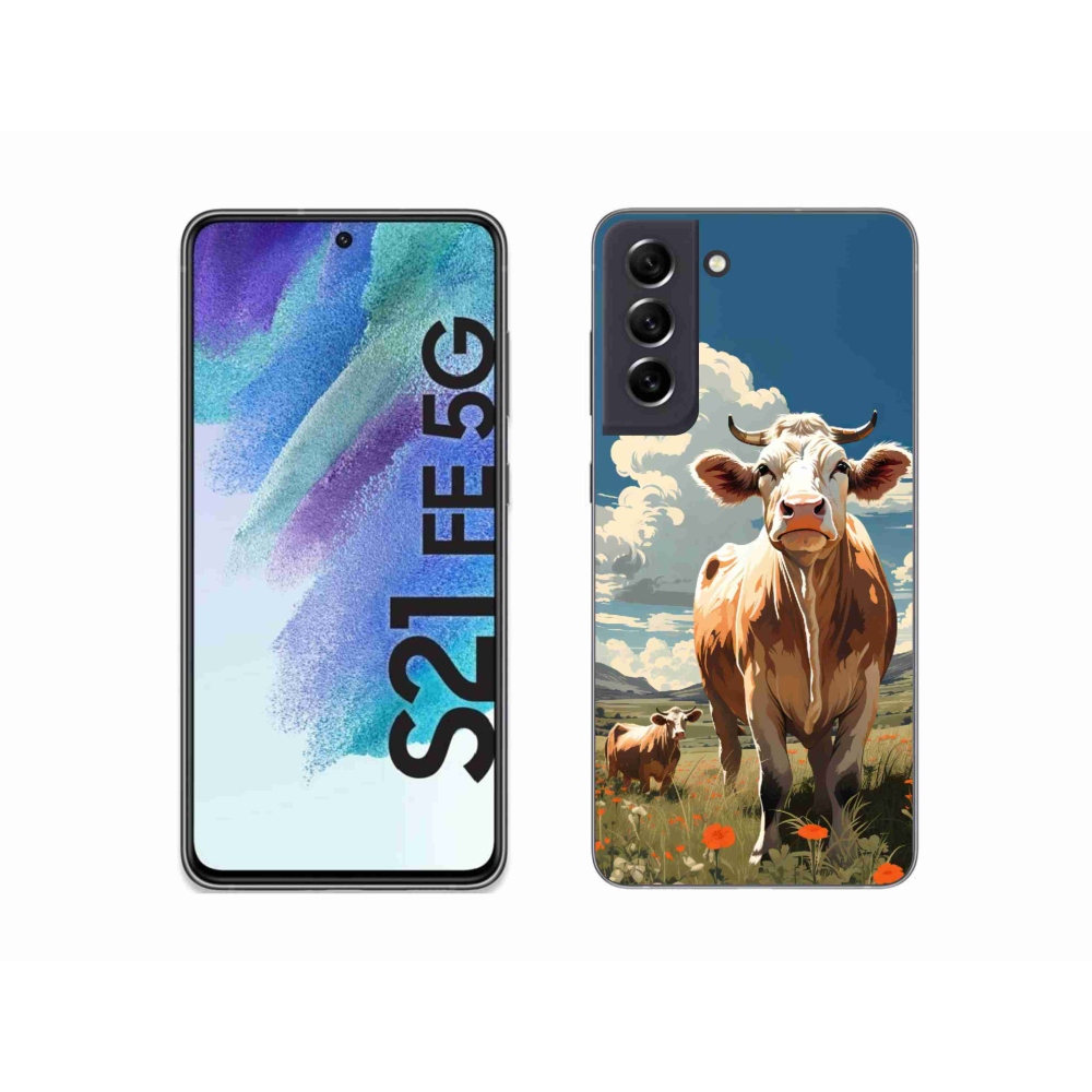 Zselés borítás mmCase Samsung Galaxy S21 FE 5G - tehenek a réten