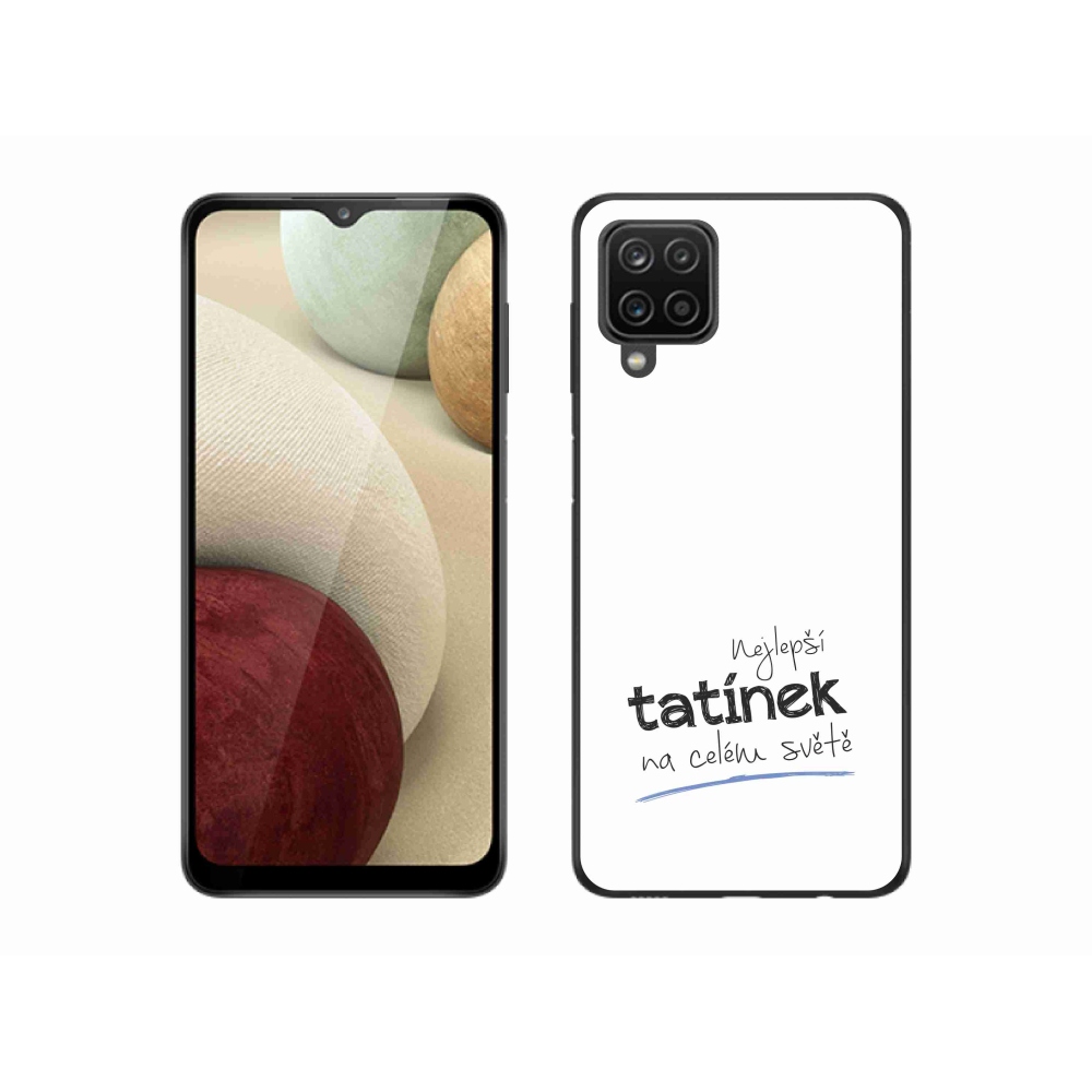 Gél borító mmCase Samsung Galaxy A12 - legjobb apuci 4 fehér háttérrel