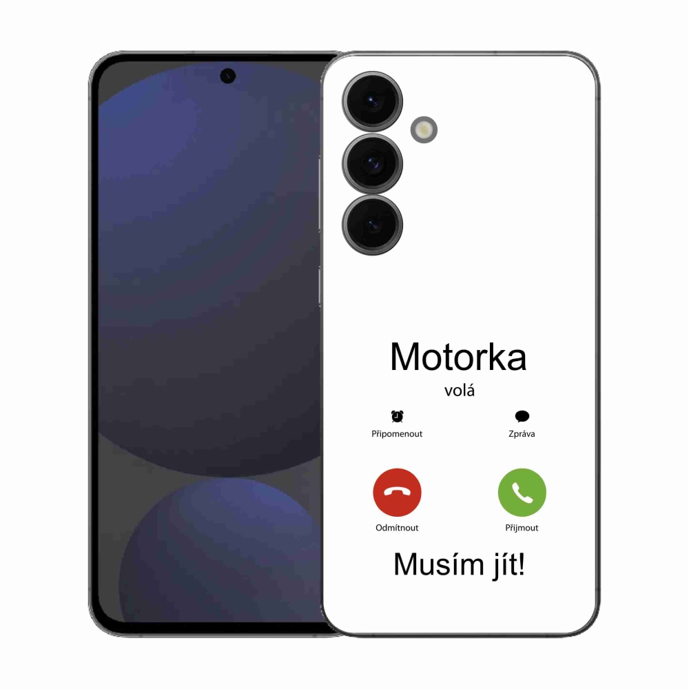 Gél borítás mmCase Samsung Galaxy S25 FE - motoros hívások fehér háttérrel