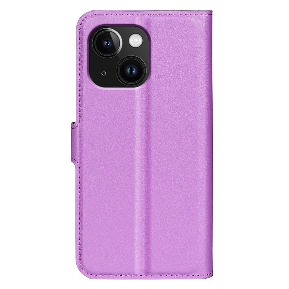 Litchi könyvtáska iPhone 15 készülékhez - lila