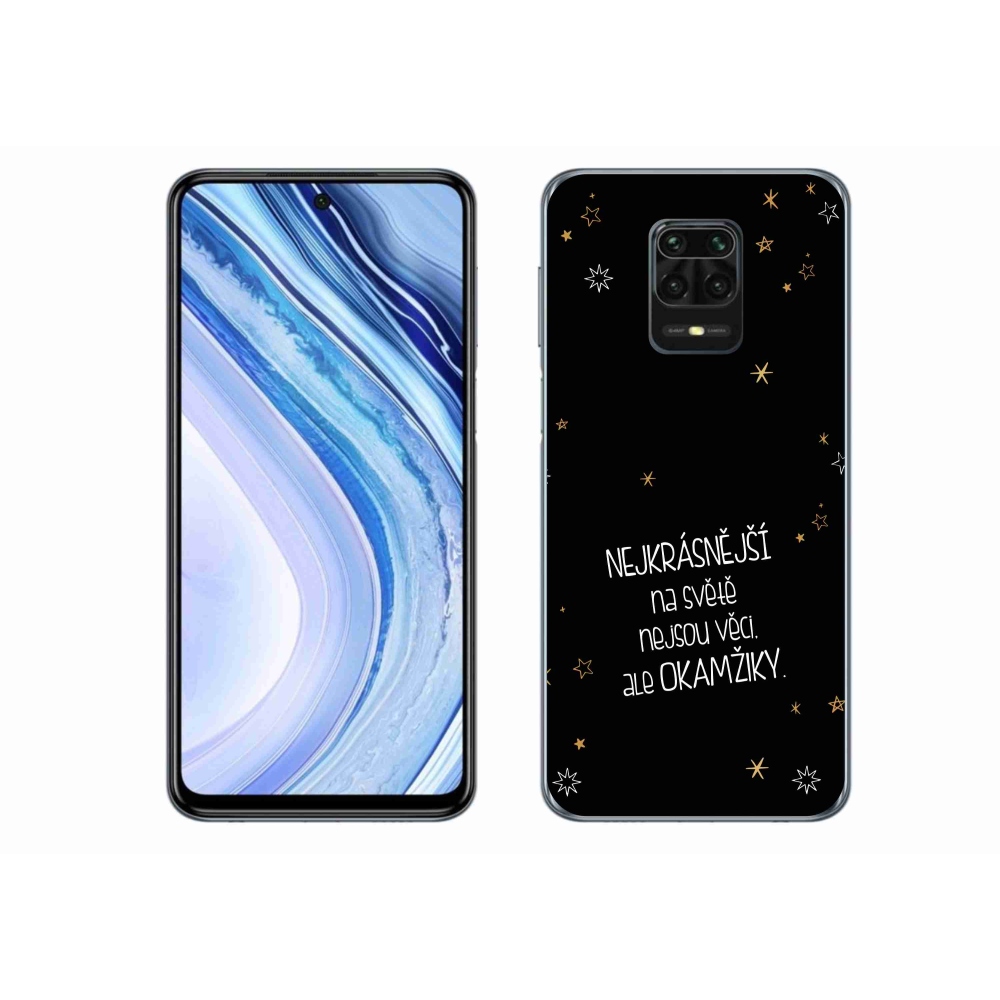 Gél borítás mmCase a Xiaomi Redmi Note 9S-hez - idézet 4 fekete háttérrel