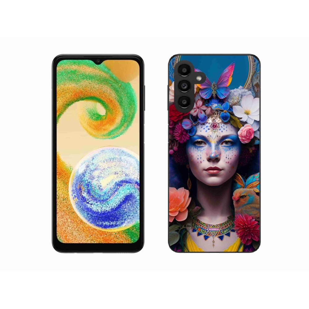 Zselés borító mmCase Samsung Galaxy A04s (164.7x76.7x9.1mm) - nő virágokkal