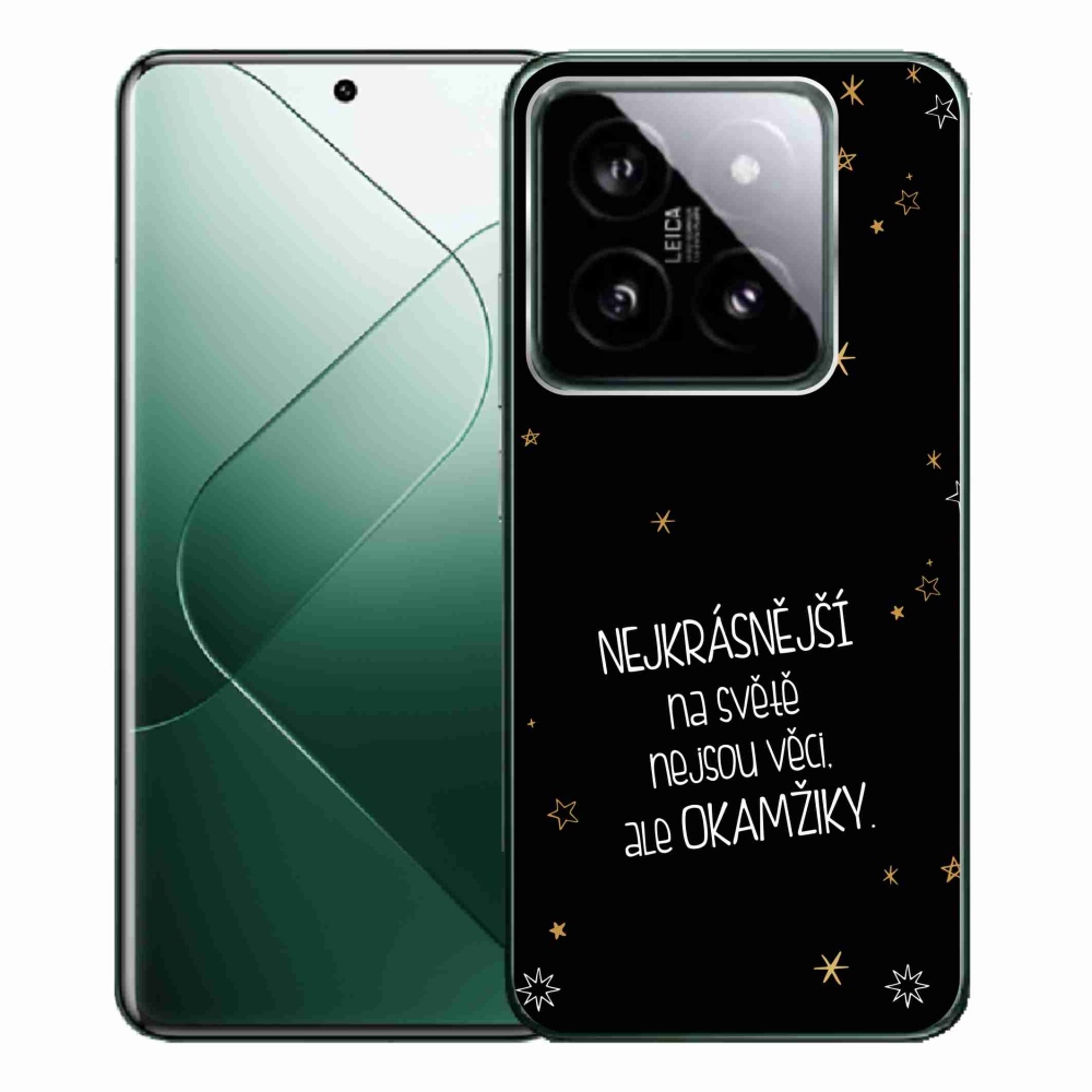Gél borítás mmCase a Xiaomi 14 Pro számára - idézet 4 fekete háttér