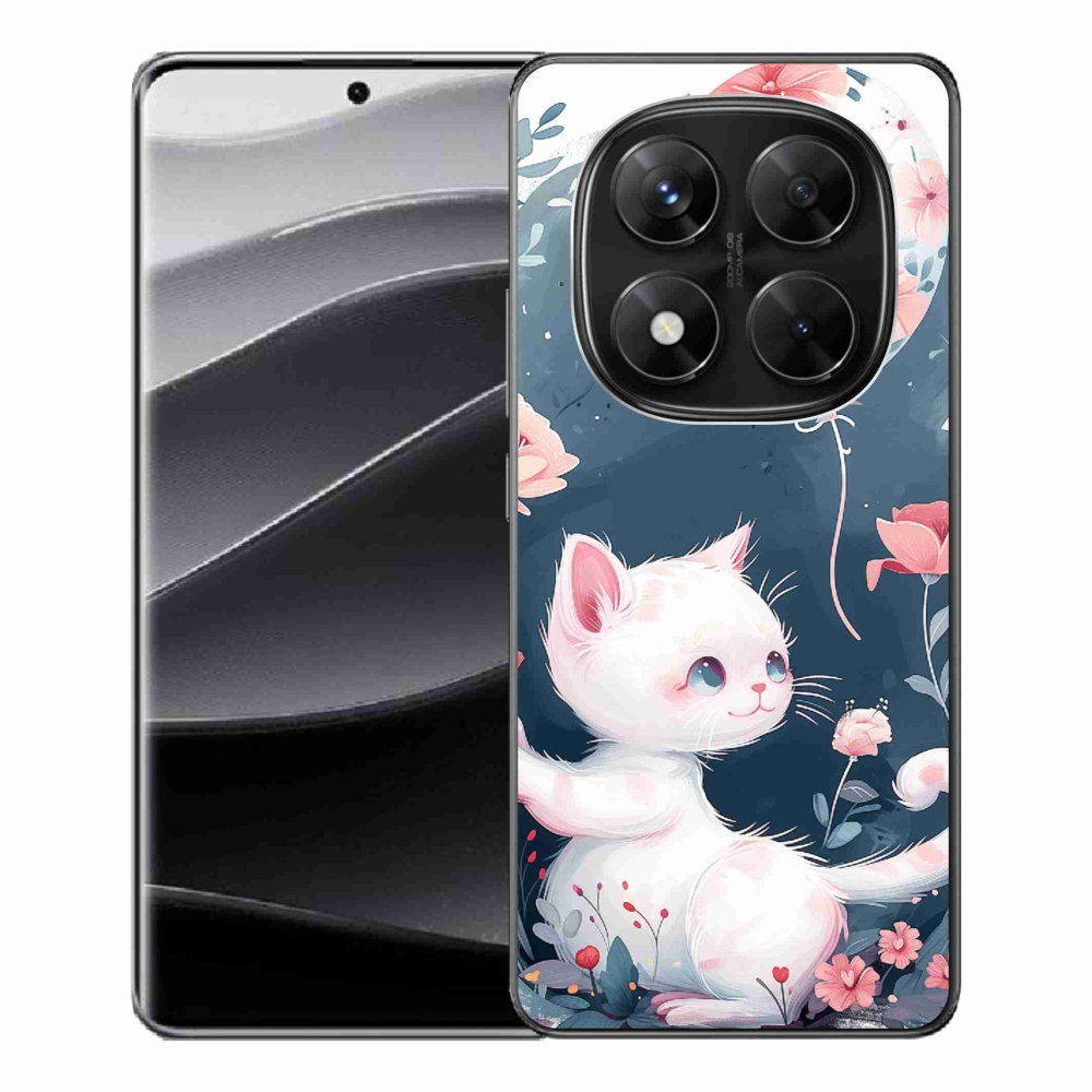 Gél borítás mmCase a Xiaomi Redmi Note 14 Pro 5G/Poco X7 5G számára - cica lufival