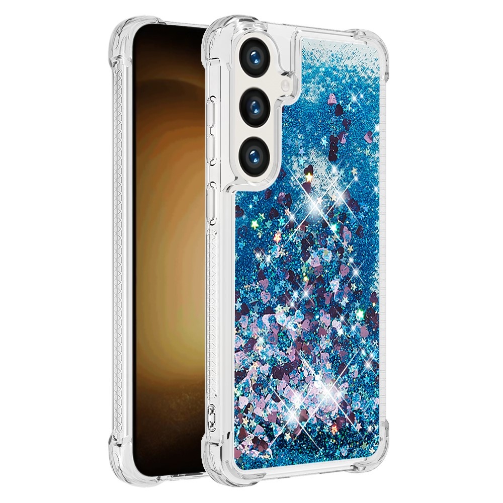 Glitter homokóra zselés tok Samsung Galaxy S24+ - kék/szív