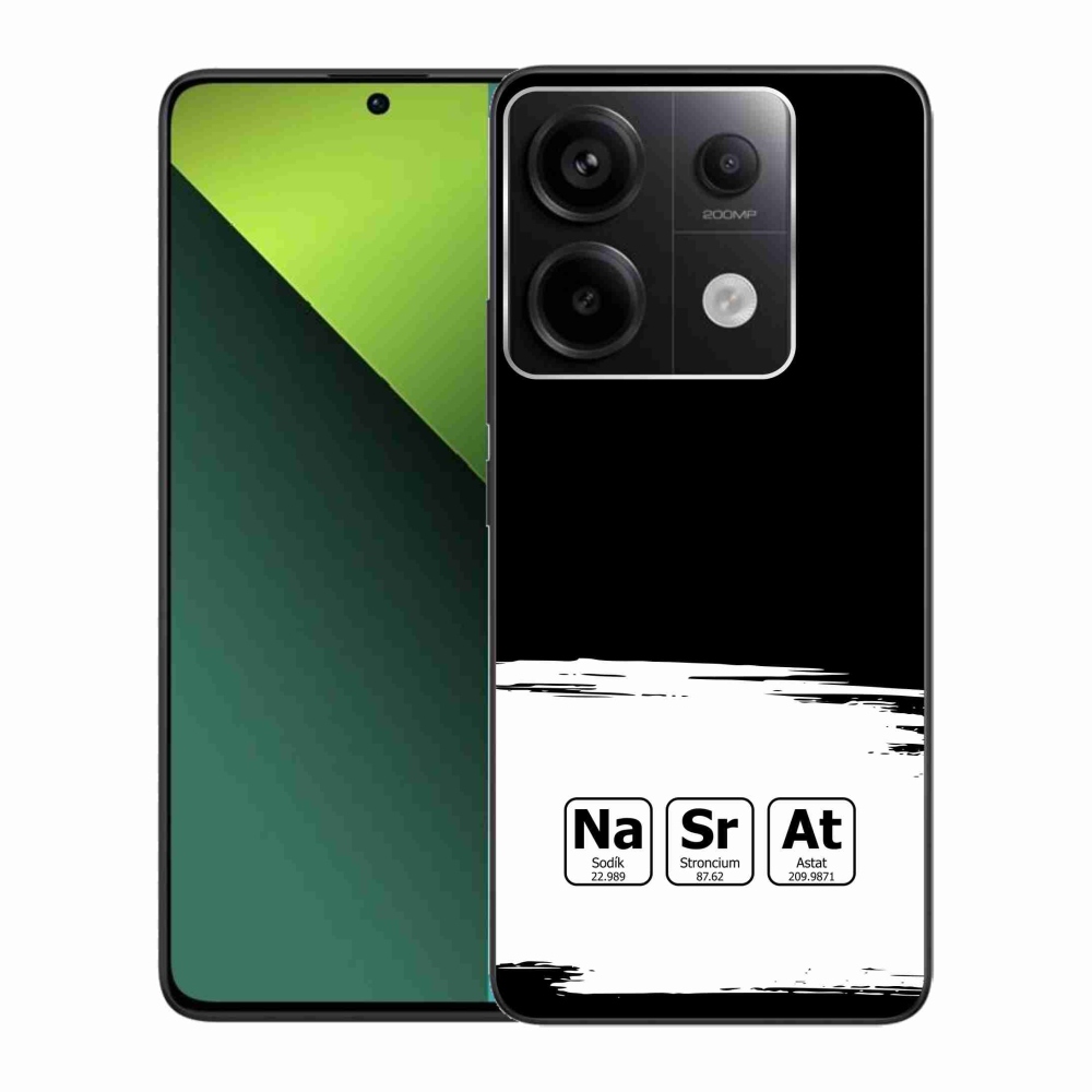 Gél borító mmCase a Xiaomi Redmi Note 13 Pro 5G/Poco X6 5G számára - kémiai elemek fehér és fekete háttérrel