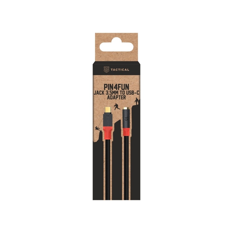 Taktikai Pin4Fun adapter USB-C/Jack 3.5mm 0.1m Fekete/Vörös