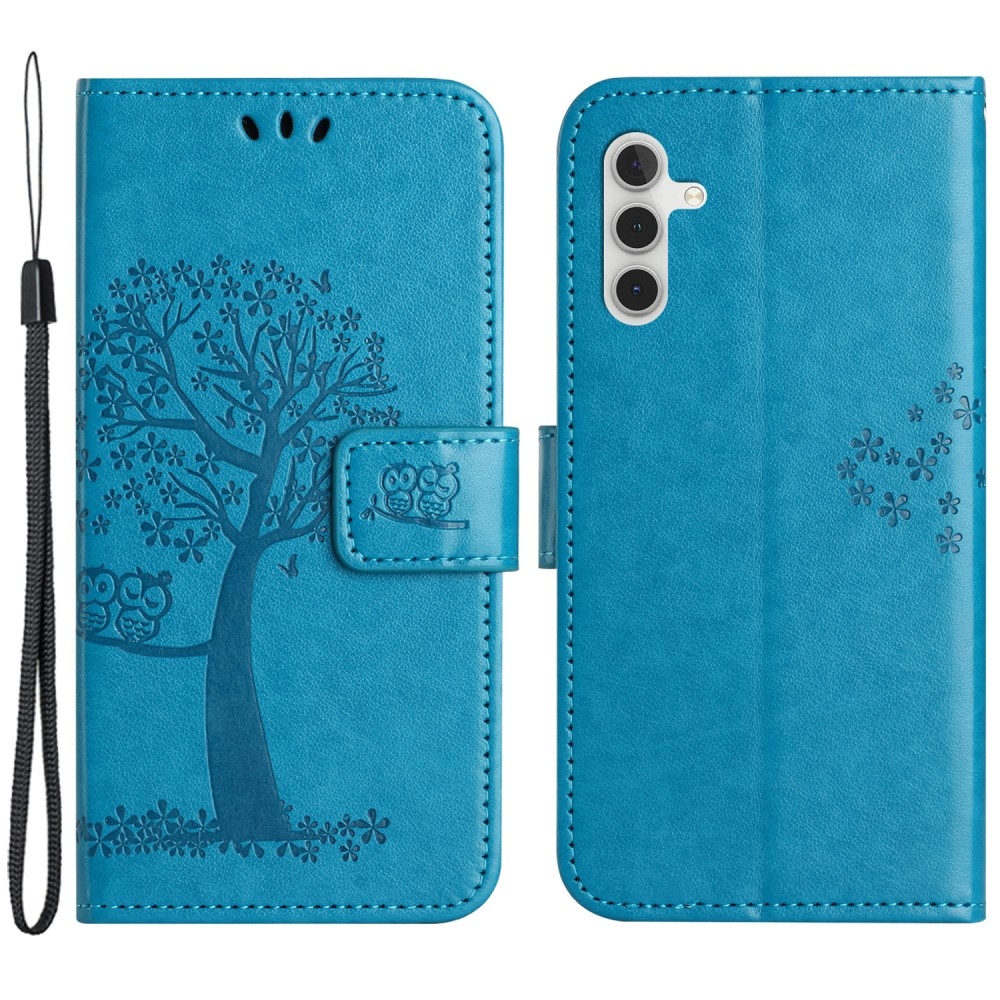 Fás könyv tok Samsung Galaxy M15 5G - kék