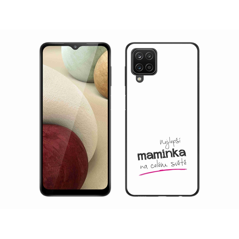Gél borító mmCase Samsung Galaxy A12 - legjobb anya 4 fehér háttérrel