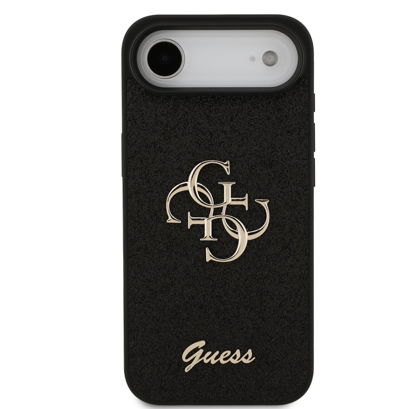 Guess PU Fixed Glitter 4G fém logó hátlap iPhone Air Fekete