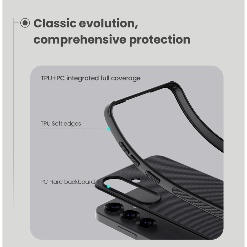 Nillkin Super Frosted PRO hátlap a Samsung Galaxy S25 készülékhez Fekete