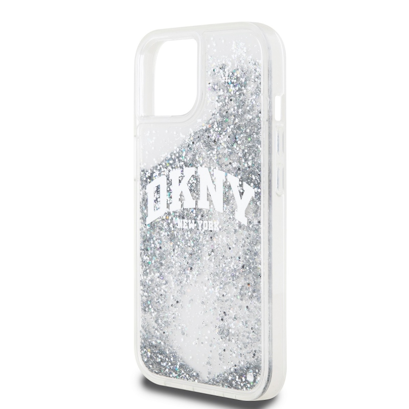DKNY Liquid Glitter Arch Logo hátlap iPhone 14 átlátszóhoz