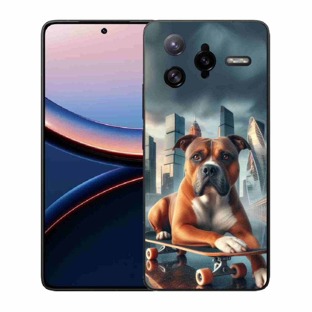 Gél borítás mmCase a Xiaomi Poco F7 Ultra számára - kutya gördeszkán