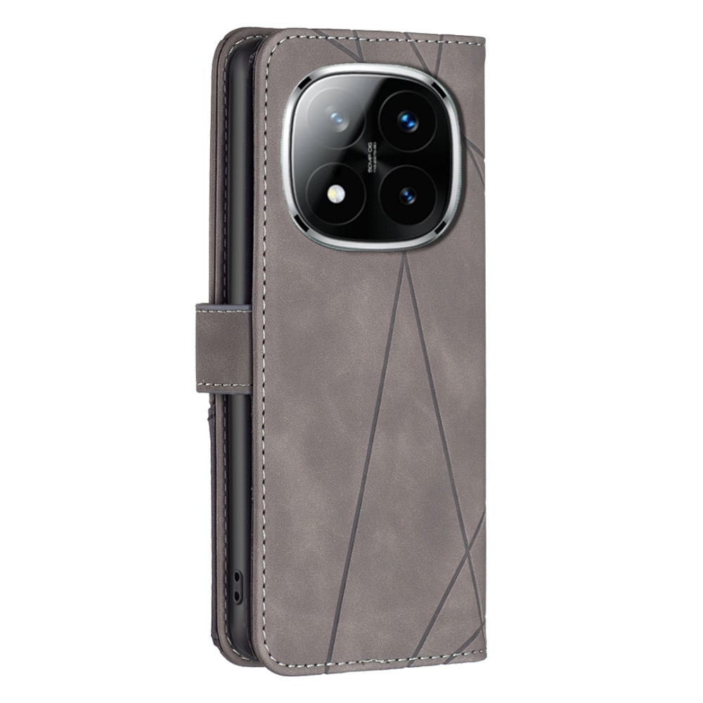 BNF háromszög alakú könyv tok Xiaomi Redmi Note 14 Pro - szürke