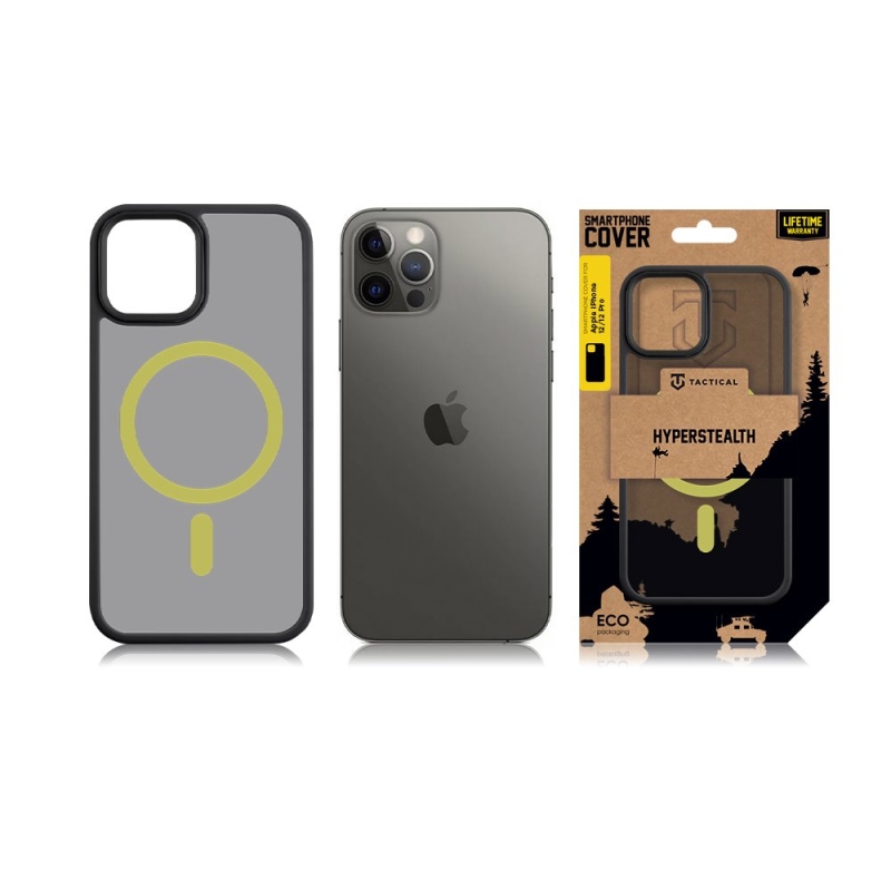 Tactical MagForce Hyperstealth 2.0 borító iPhone 12/12 Pro fekete/sárga színű készülékhez