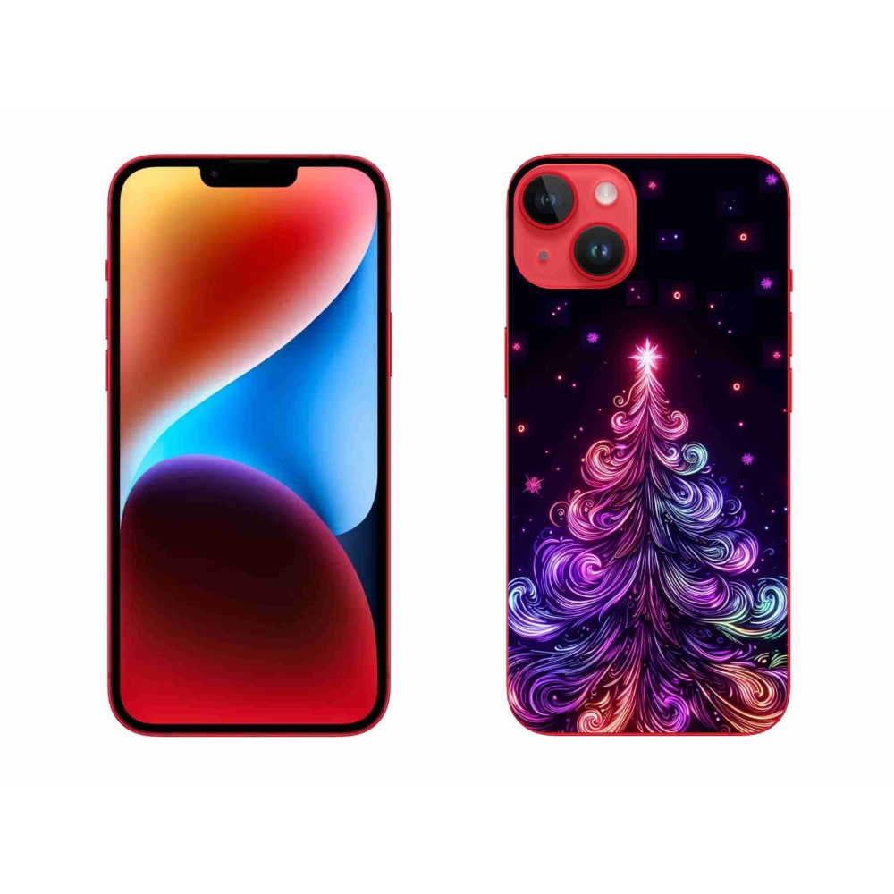 Zselés borítás mmCase iPhone 14 Plus készülékhez - neon karácsonyfa 1