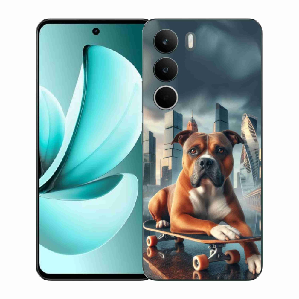 Gél borítás mmCase a Realme C71 készülékhez - kutya gördeszkán