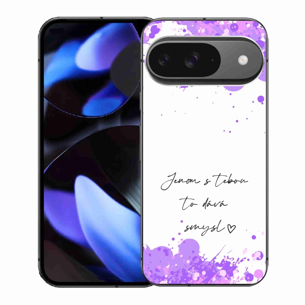 Gél borítás mmCase a Google Pixel 9/9 Pro számára - szerelmes szöveg fehér háttérrel