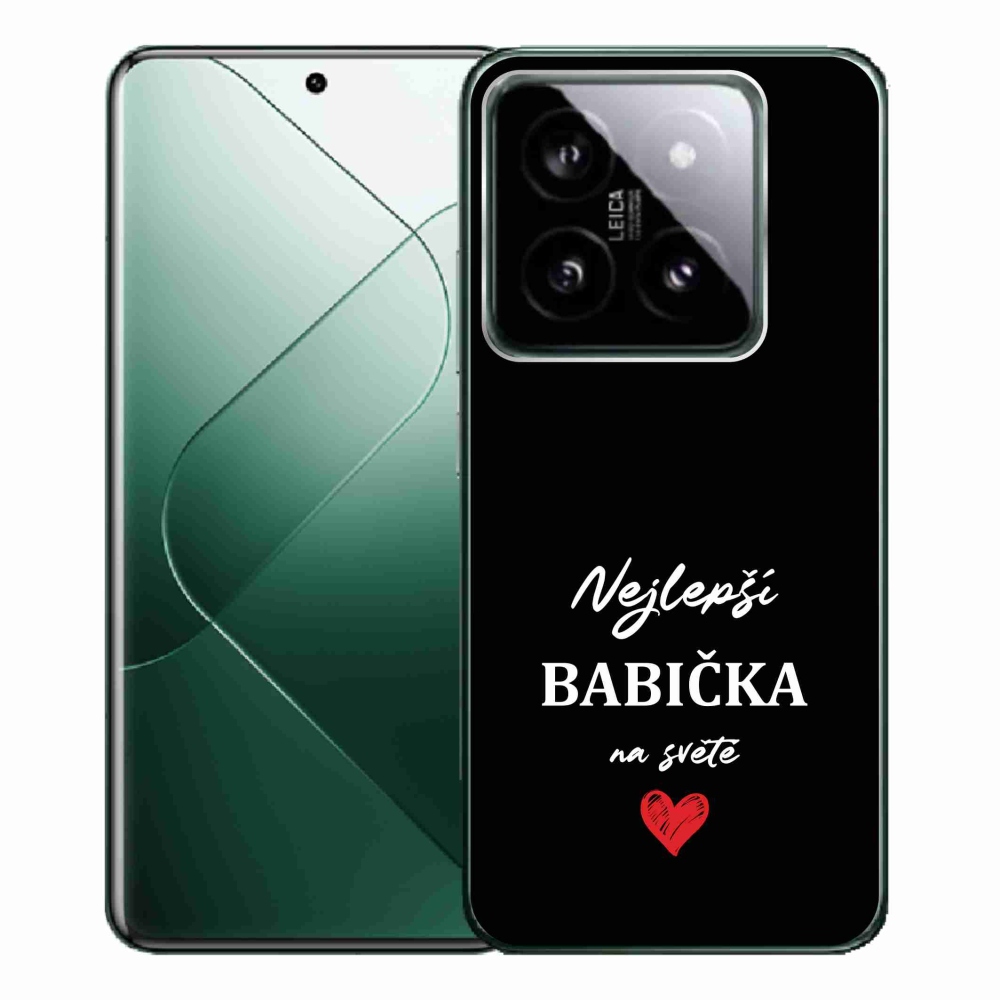 Gél borítás mmCase a Xiaomi 14 Pro - Best Grandma 1 fekete háttérrel
