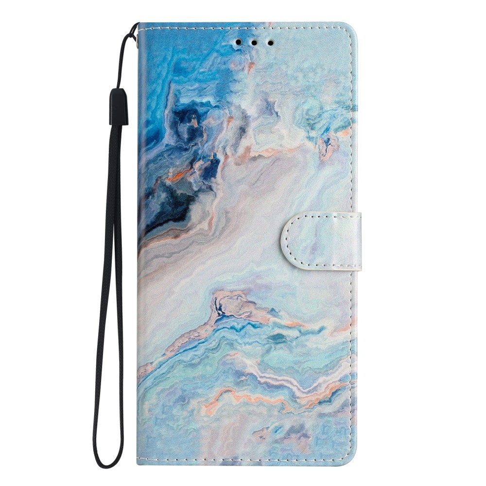 Egyedi könyvtáska Samsung Galaxy A06 4G - kék márvány