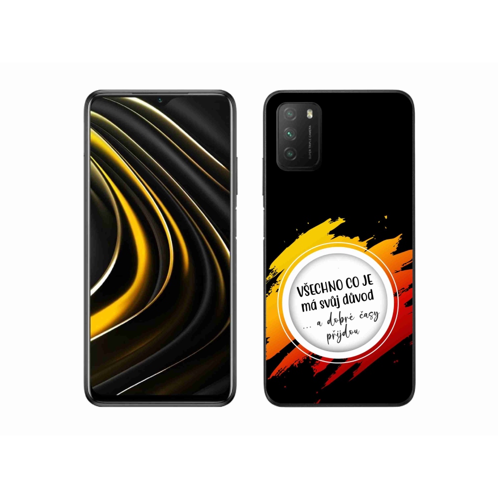 Gél borítás mmCase a Xiaomi Poco M3-hoz - idézet 3 fekete háttér