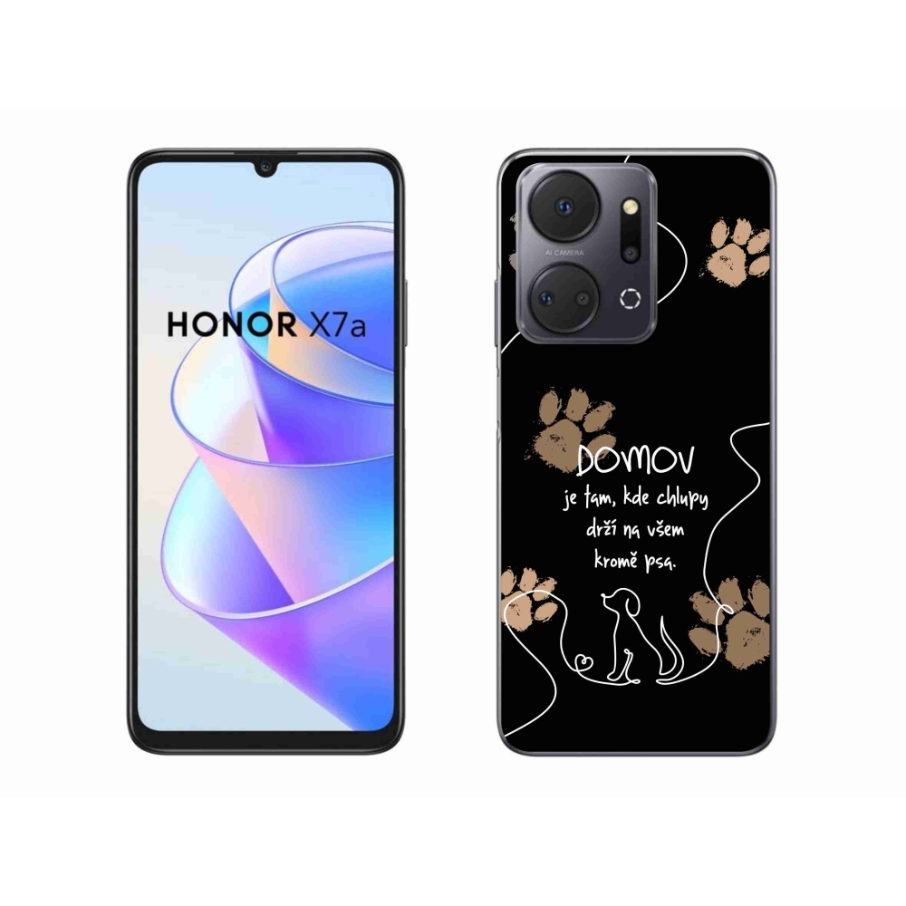 Gél borító mmCase a Honor X7a készülékhez - kutya motívum fekete háttérrel