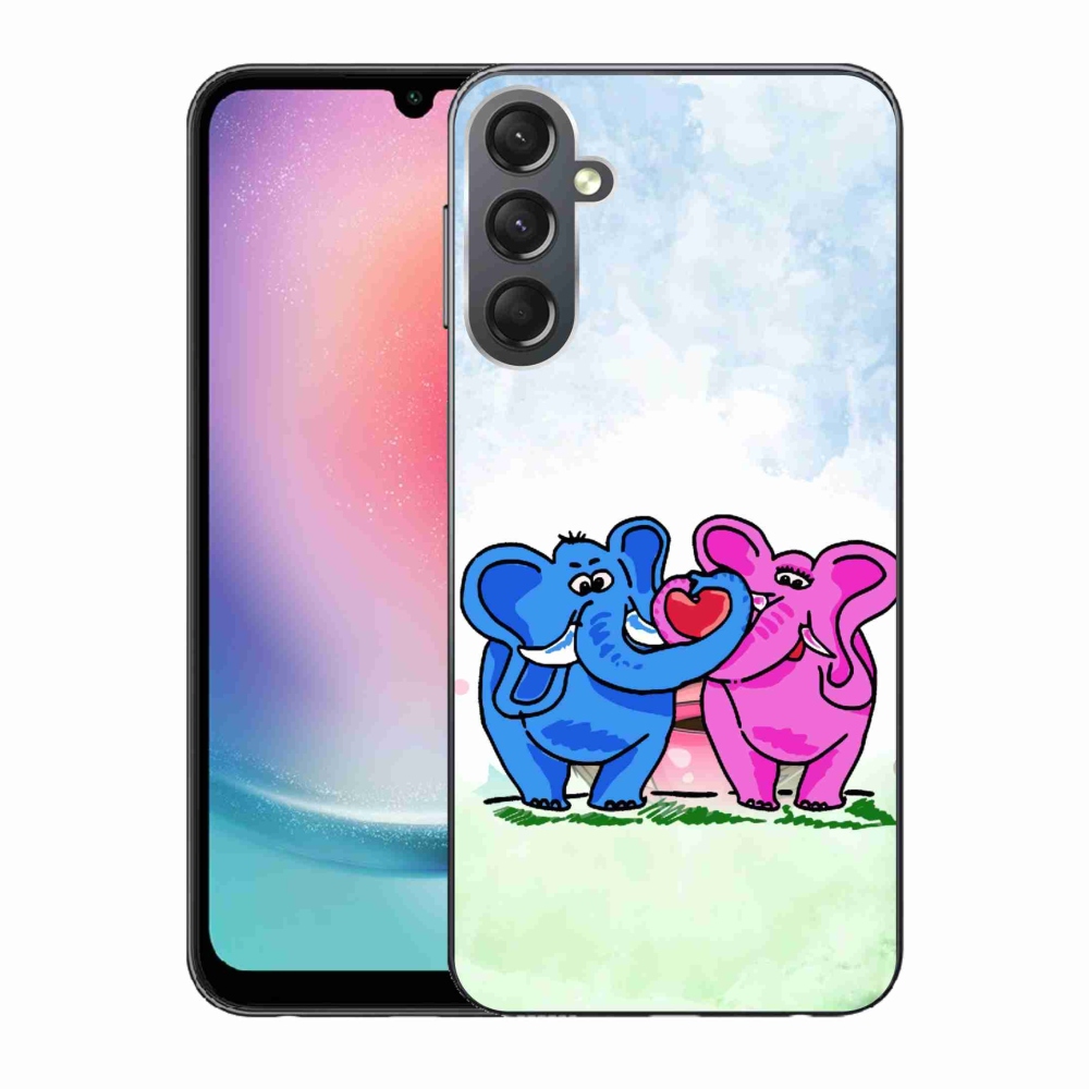 Gél borítás mmCase Samsung Galaxy A24 készülékhez - szerelmes elefántok