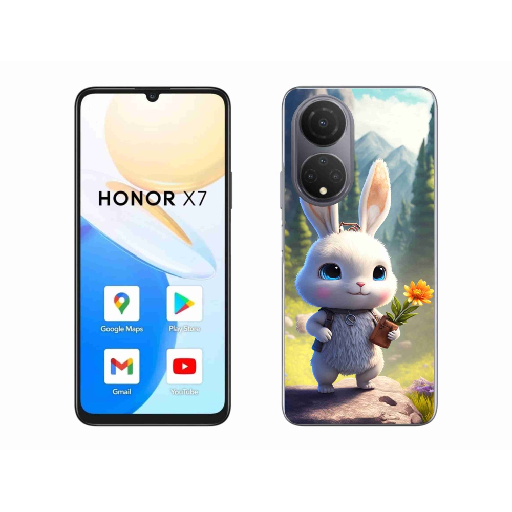 Gél borítás mmCase a Honor X7 számára - aranyos nyuszi