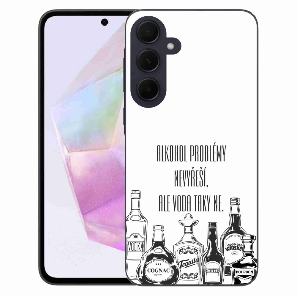 Gél borító mmCase Samsung Galaxy A35 5G - vicces szöveg fehér háttérrel