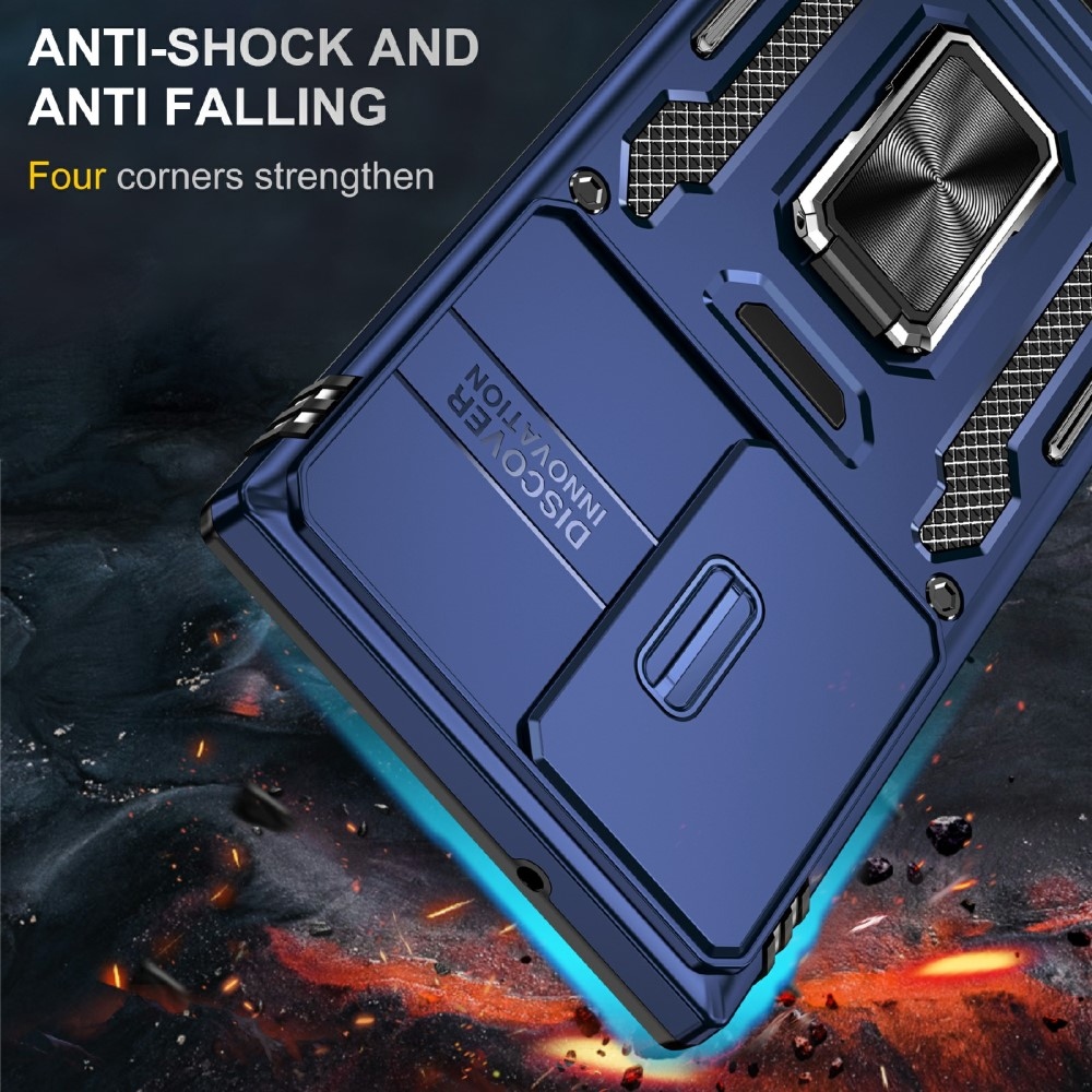 Gyűrűk tartós borítása Samsung Galaxy S25 Ultra készülékhez - sötétkék