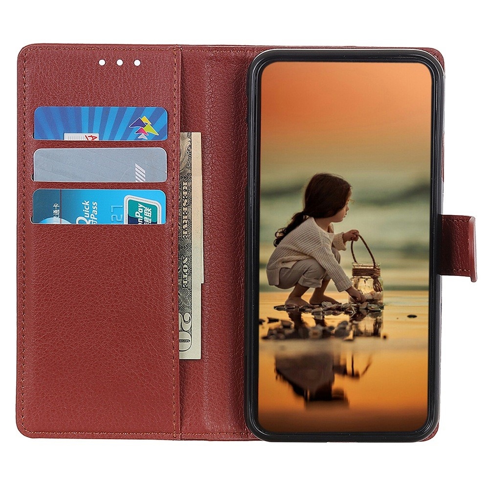 Litchie könyvtáska Huawei Nova 11i készülékhez - barna