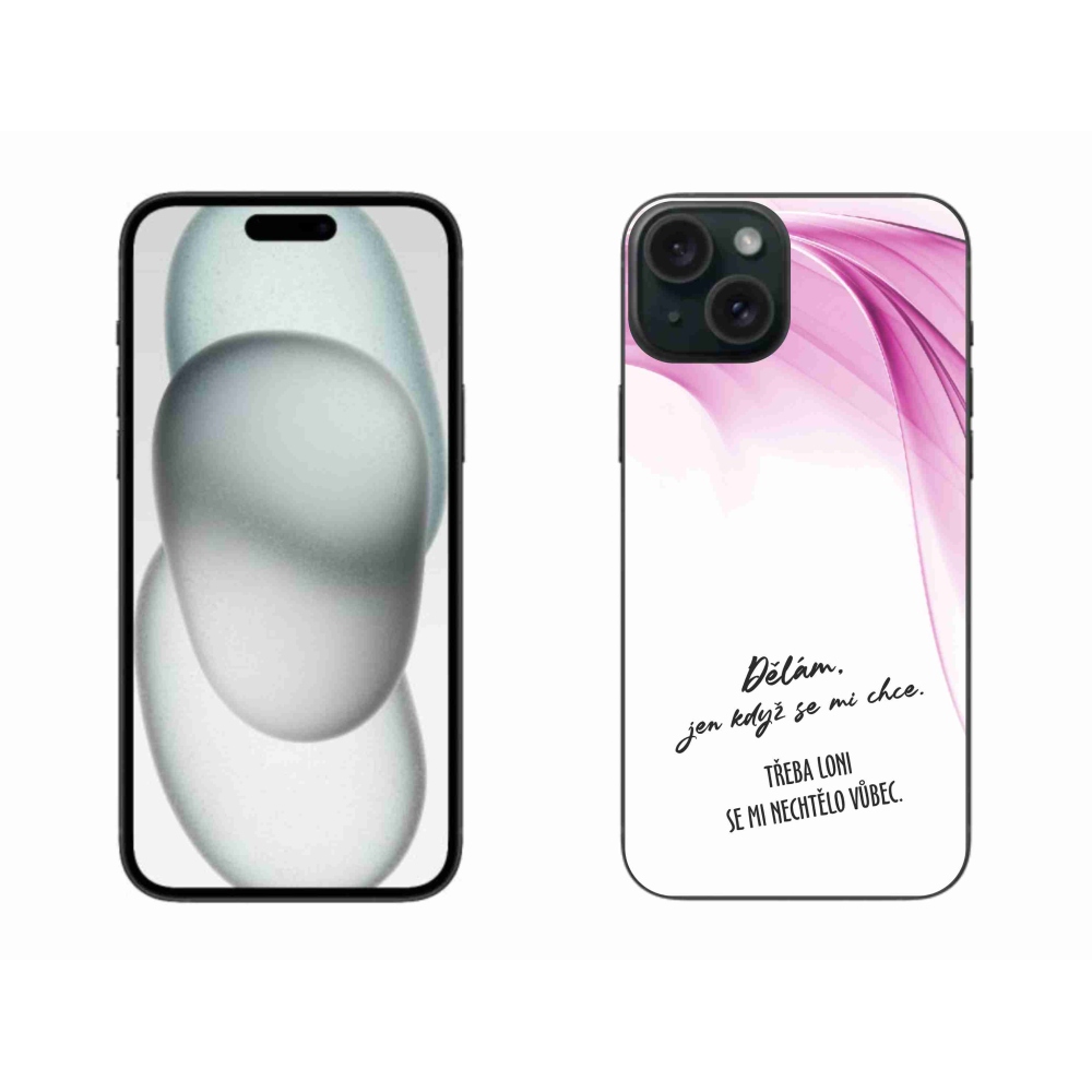 Gél borítás mmCase iPhone 15 Plus készülékhez - vicces szöveg 12 fehér háttér