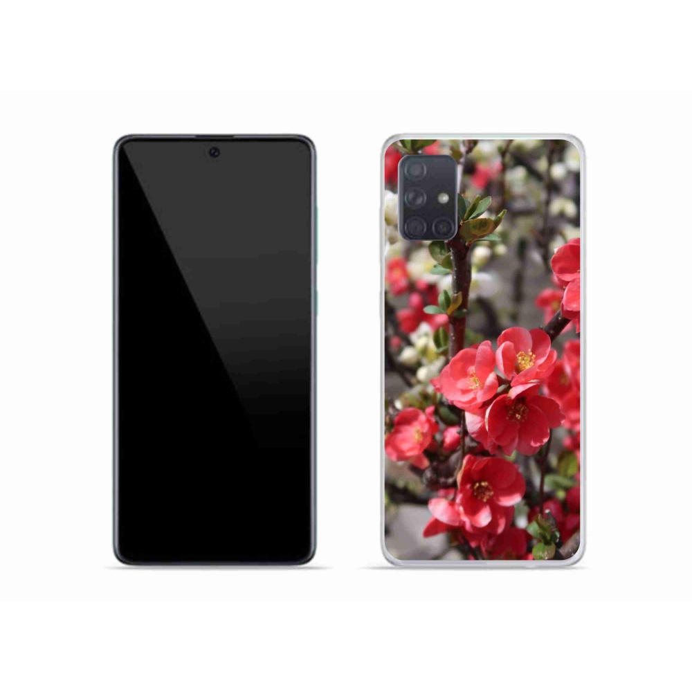 Gél védőhuzat mmCase Samsung Galaxy A51 készülékhez - piros virágok