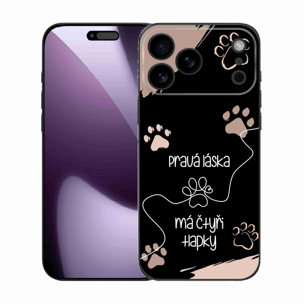 Gél borítás mmCase iPhone 17 Pro Max készülékhez - kutyamotívum 1 fekete háttér