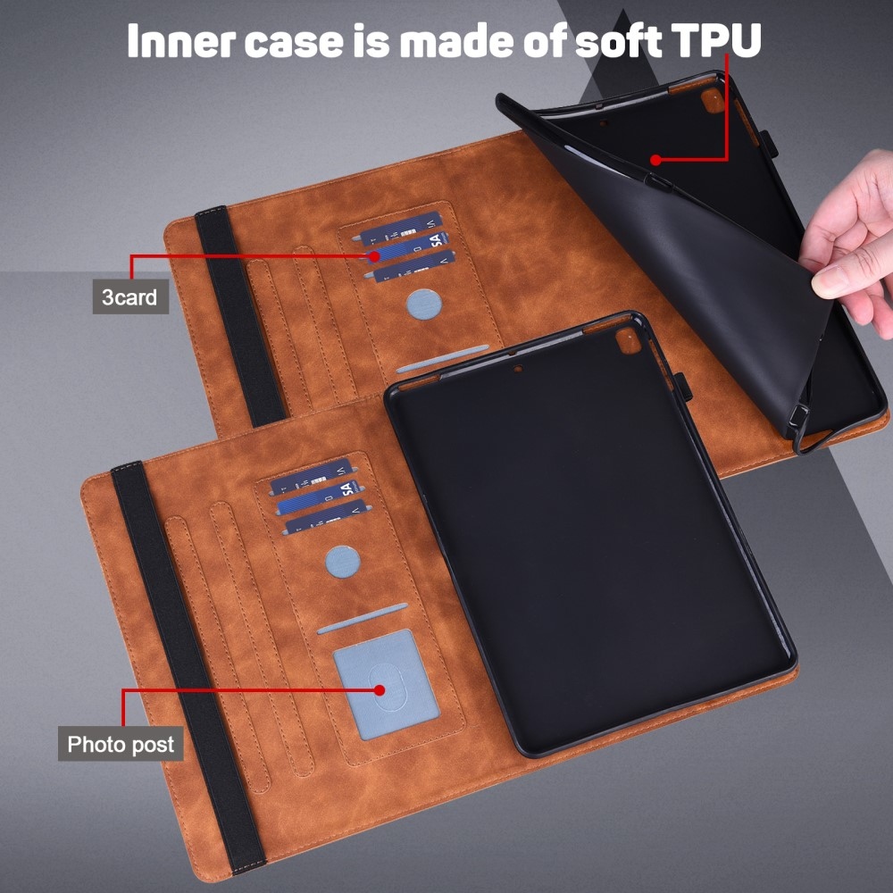 Virágok záródó tok Samsung Galaxy Tab S9 FE/Tab S10 FE - barna