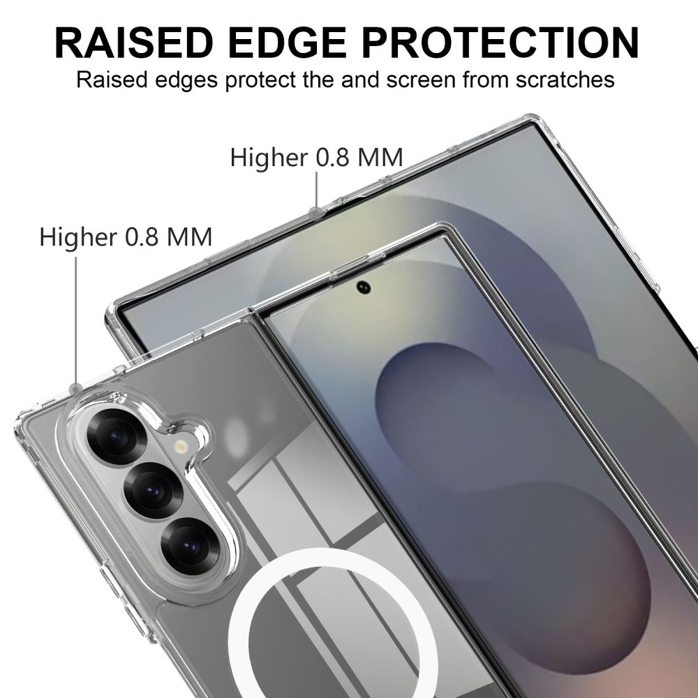 Akril zselés tok szilárd hátlappal és MagSafe a Samsung Galaxy Z Fold7 5G készülékre - átlátszó