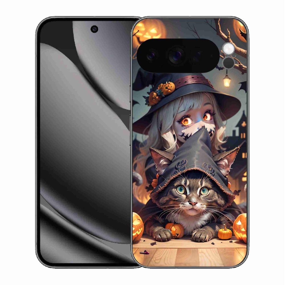Gél borítás mmCase a Google Pixel 10 Pro XL számára - boszorkány macskával