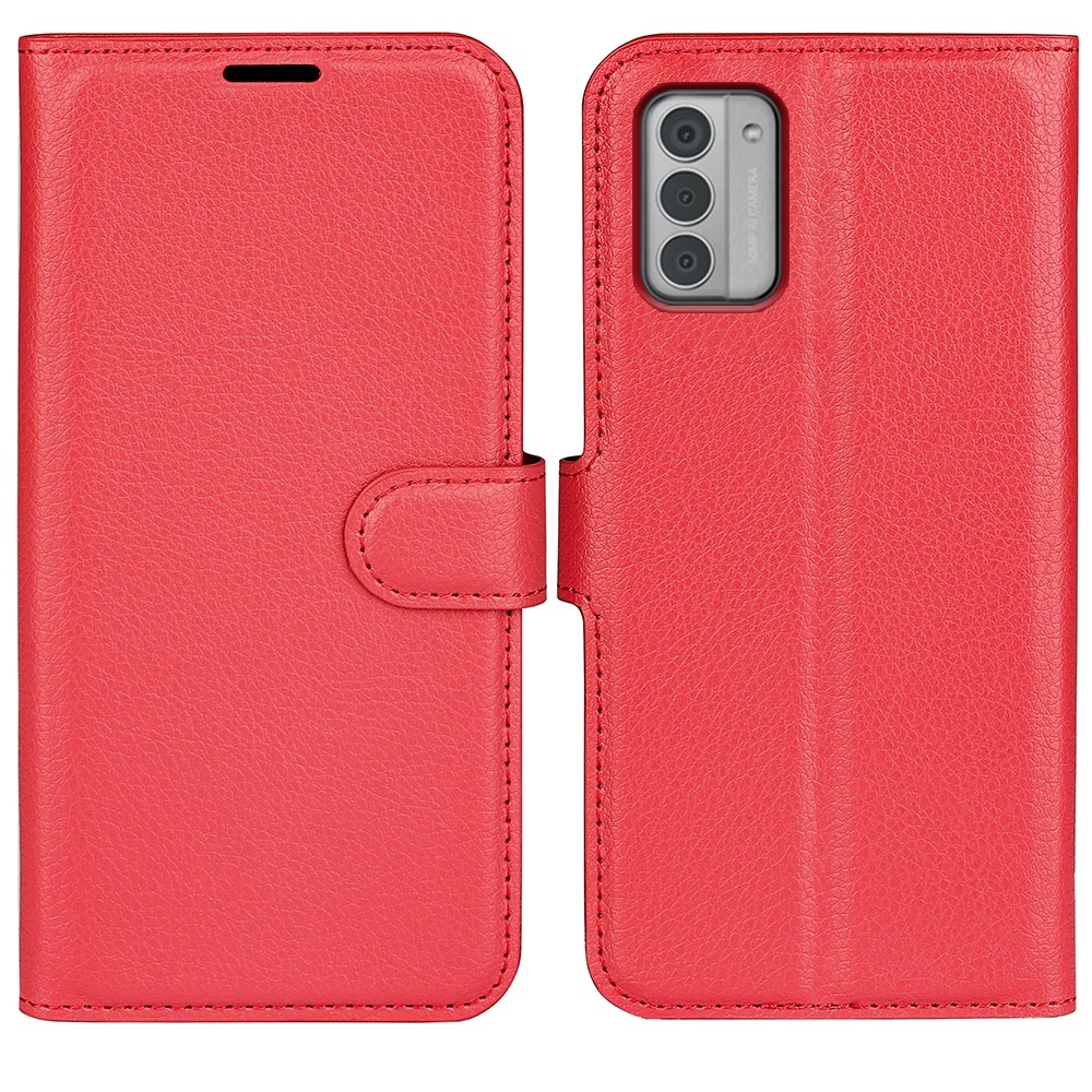 Litchi könyvtáska Nokia G42-hez - piros