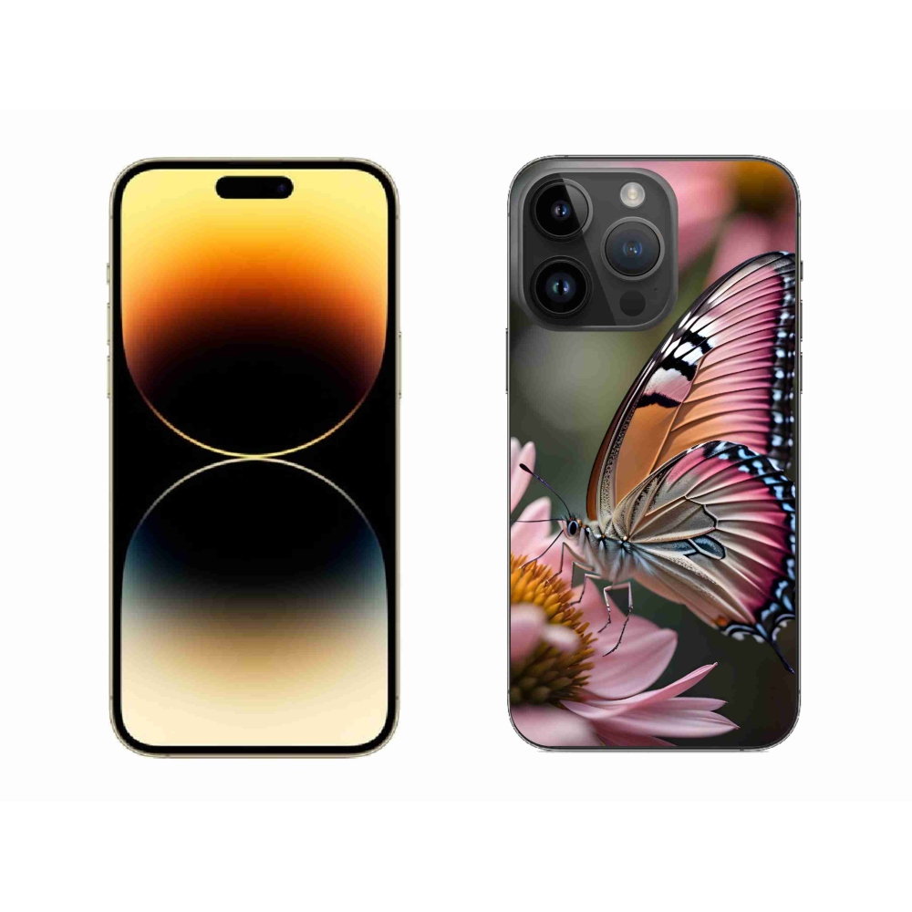 Zselés borítás mmCase iPhone 14 Pro Max készülékhez - színes pillangó