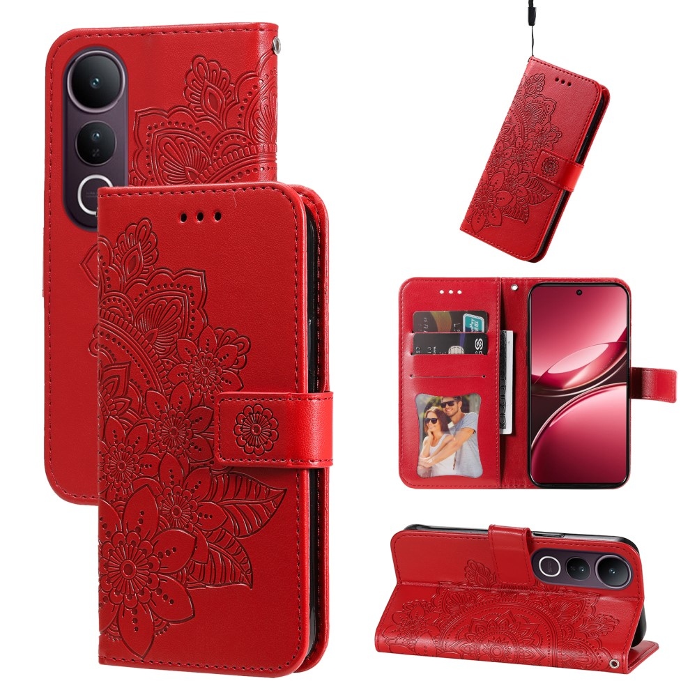 Mandala könyv tok a Vivo V50 Lite 4G/5G készülékhez - piros