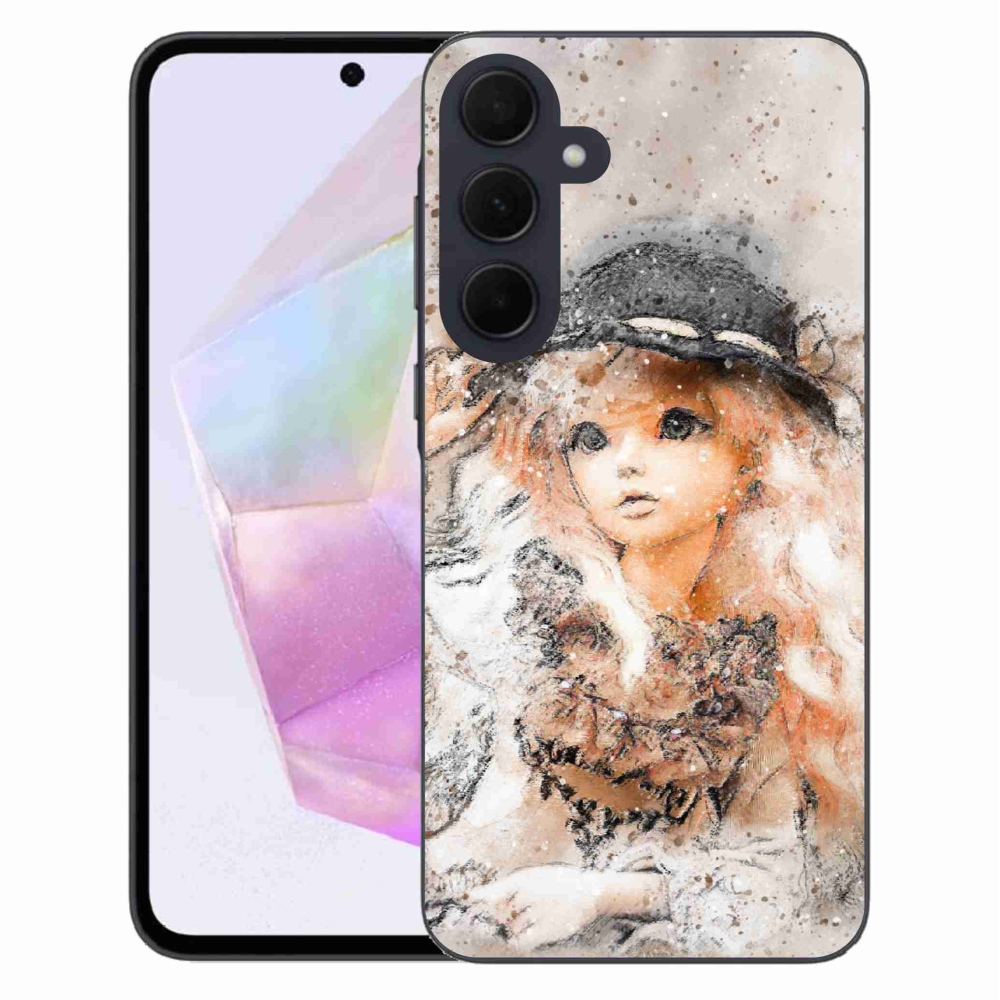 Gél borítás mmCase Samsung Galaxy A35 5G - kalapos lányhoz