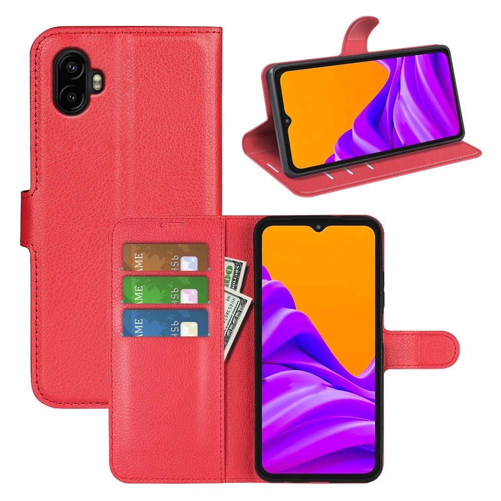 Litchi könyv tok Samsung Galaxy Xcover 7 Pro készülékhez - piros